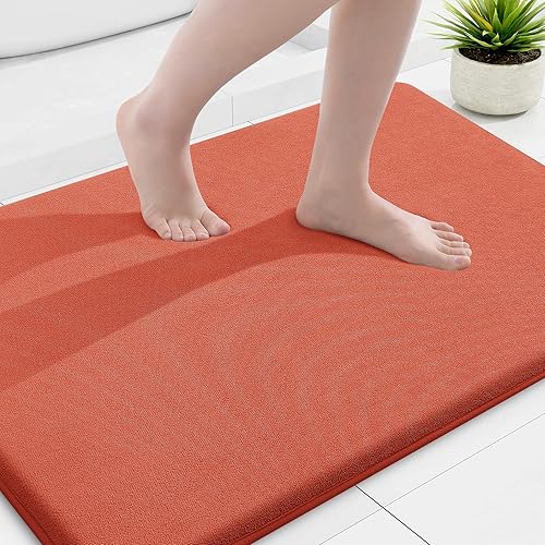 Miniatura 110 de Smiry Tapete de baño de espuma viscoelástica de 24 x 16 pulgadas, extra suave y absorbente, antideslizante, lavable para suelo, ducha y bañera,