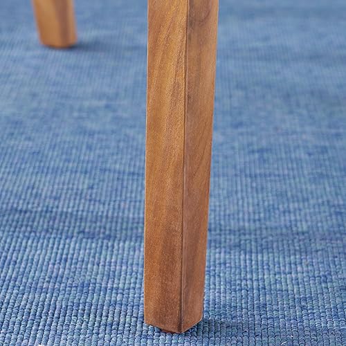 Miniatura 6 de Christopher Knight Home Justin Outdoor - Juego de comedor de madera de acacia, 7 piezas, acabado de teca, metal rústico, crema