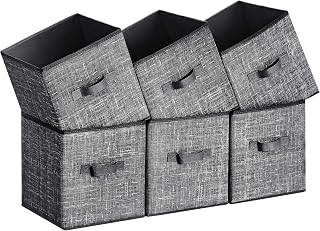 SONGMICS Storage Cubes, Set of 6, 11-Inch Foldable Closet Organizers