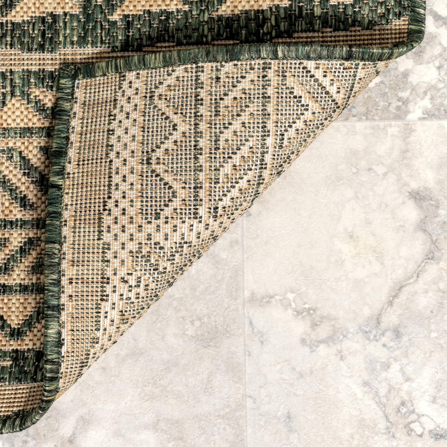 nuLOOM Outdoor Performance Abbey Green/Brown, 4' x 6', Tribal, Soft and Cozy, High Traffic, Performance, Weather Resistant Area Rug for Indoor/Outdoor Patio, Deck, Porch, Garden, Courtyard