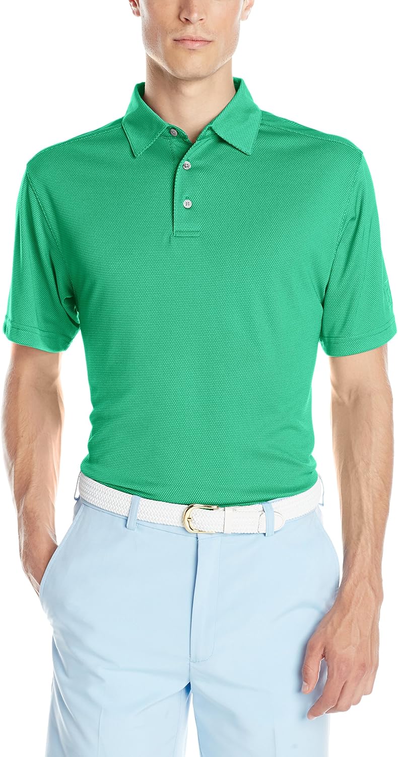 PGA TOUR Men's Golf All Over Jacquard Short Sleeve Polo Shirt