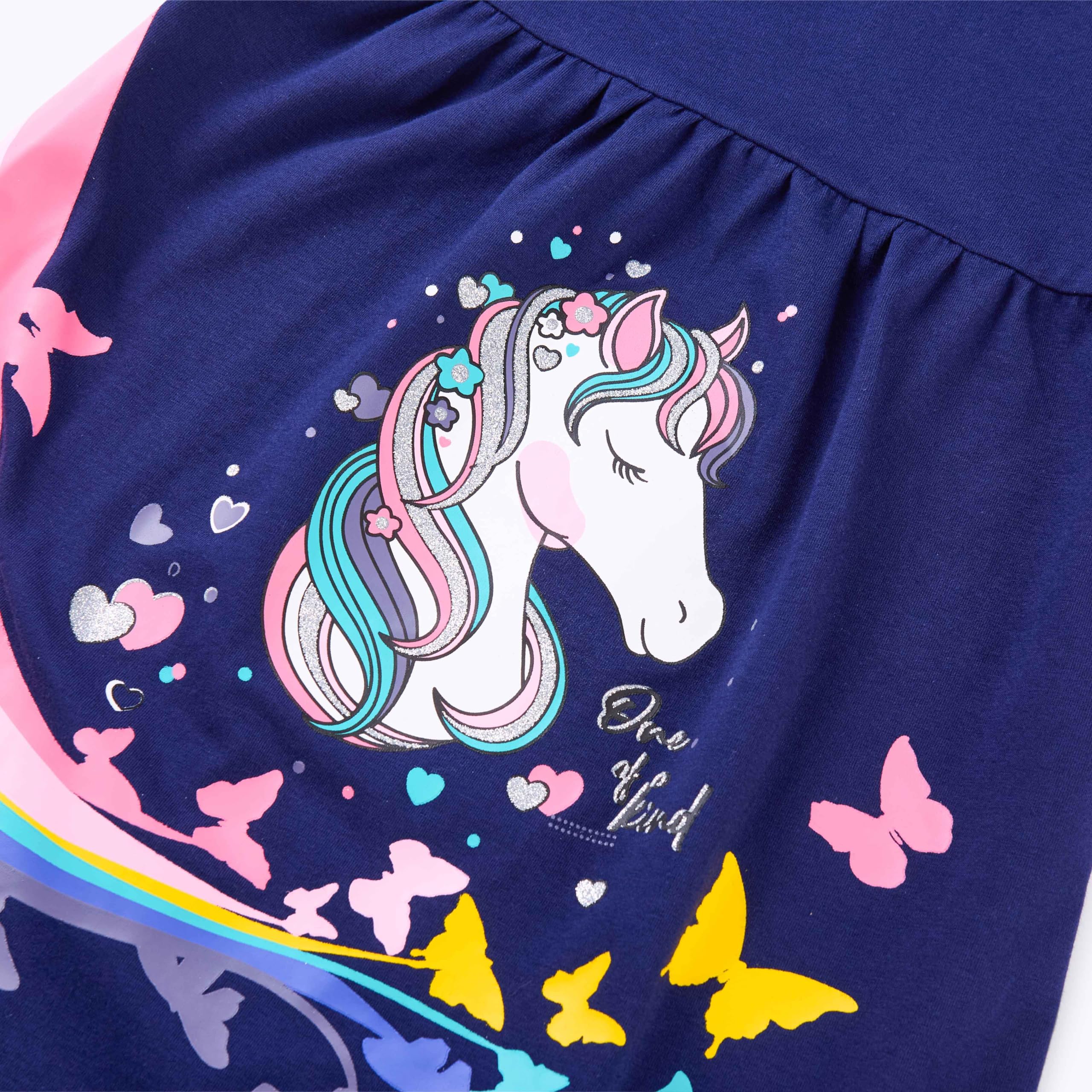 VIKITA Vestido Manga Larga Algodón Princesa Niñas 2-8 años