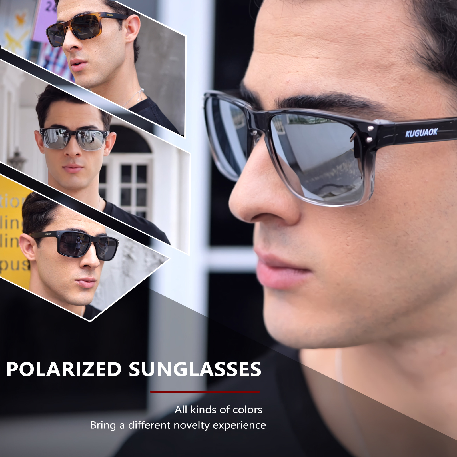 Amazon.com: KUGUAOK Polarized Square Sunglasses For Men and 