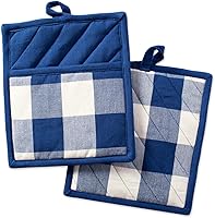 Vista 13 de DII Buffalo Check Kitchen Collection, juego de cocina clásico de granja, guante de horno, rojo y negro, 2 piezas