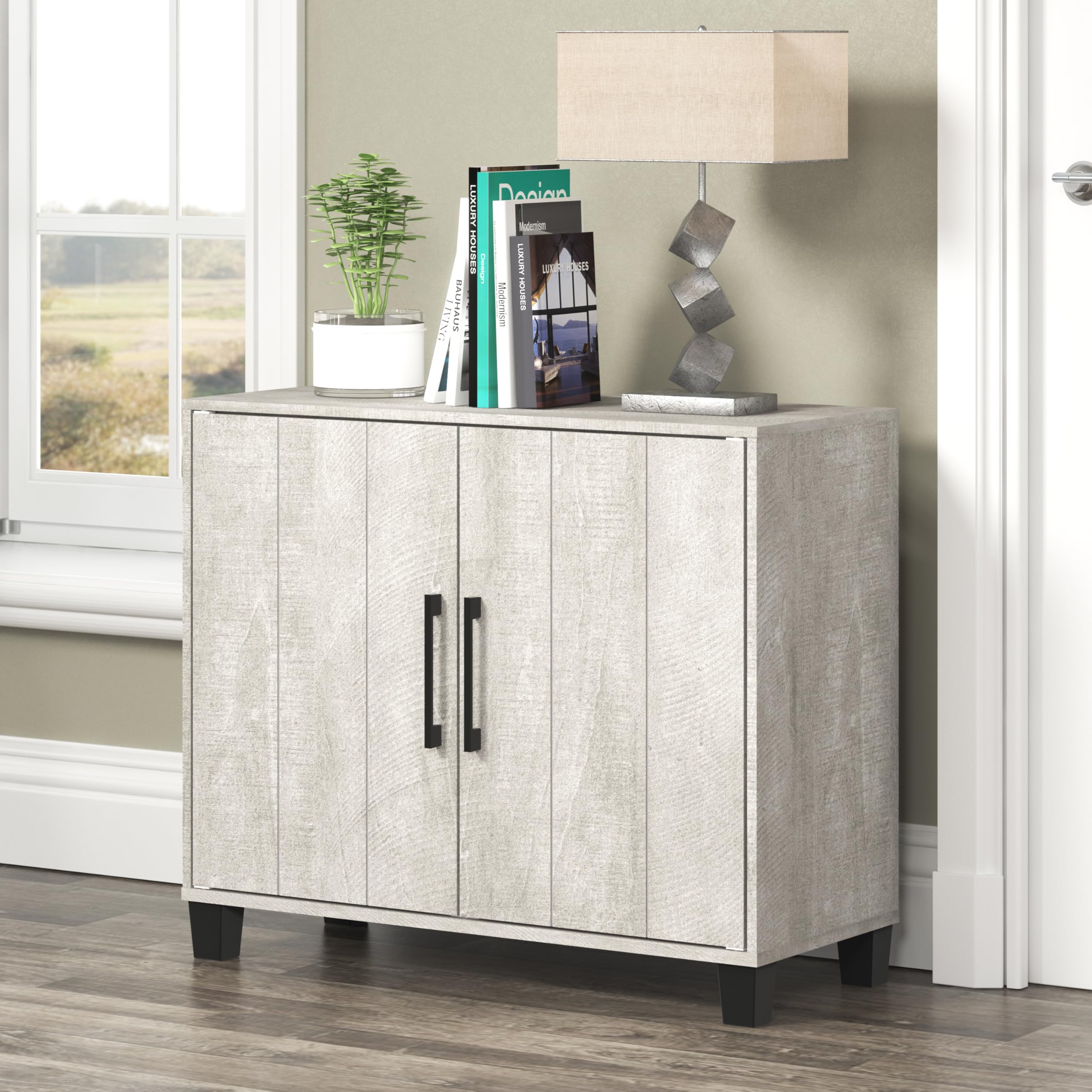 Galano Lucca 12 Pair Shoe Storage with Adjustable Shelf, Wood Freestanding Organizer for Entryway, Small Narrow Shoe Rack Cabinet, Easy Assembly, 13.1