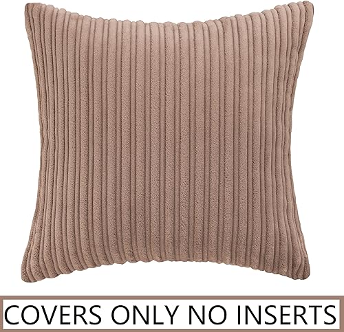 Miniatura 102 de UGASA - Juego de 2 fundas de almohada de terciopelo a rayas, funda decorativa para cojín con cremallera oculta para el hogar, sofá, dormitorio,