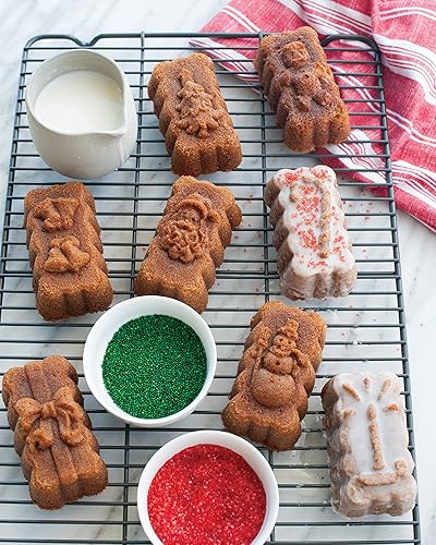 Miniatura 2 de Nordic WareMolde antiadherente de aluminio fundido Bakeware Holiday Mini Molde para pan, Molde para mini panes Navidad, Plateado