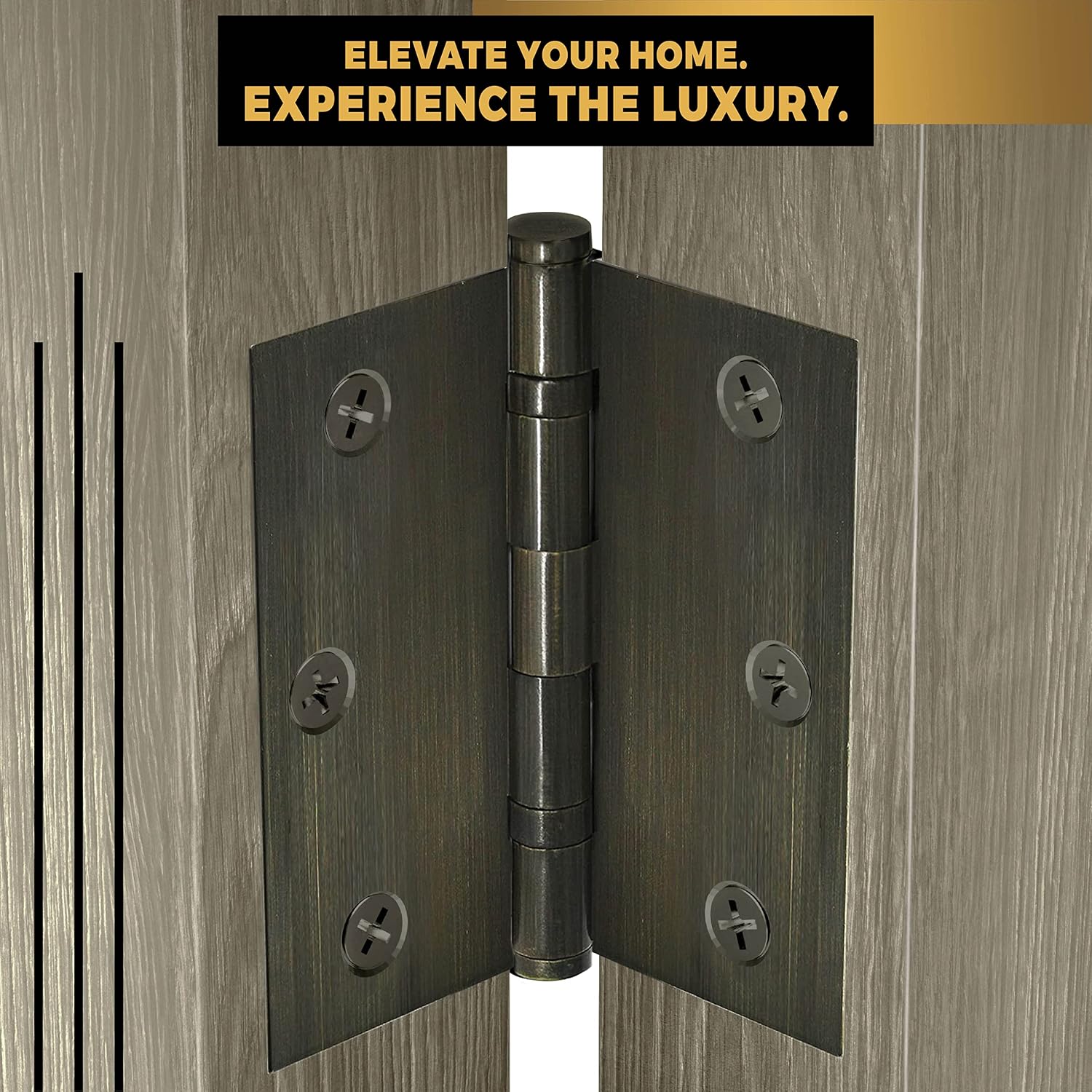 Solid Brass Door Hinge Heavy Duty Ball Bearing 3" x 3 Inch - Set of 12 Hinges (Antique Brass)