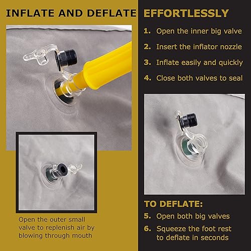 Miniatura 4 de Luxxurro - Reposapiés inflable para viajes en avión - Cama de avión o reposapiés de avión fácil de usar para niños - Reposapiés de viaje ajustable