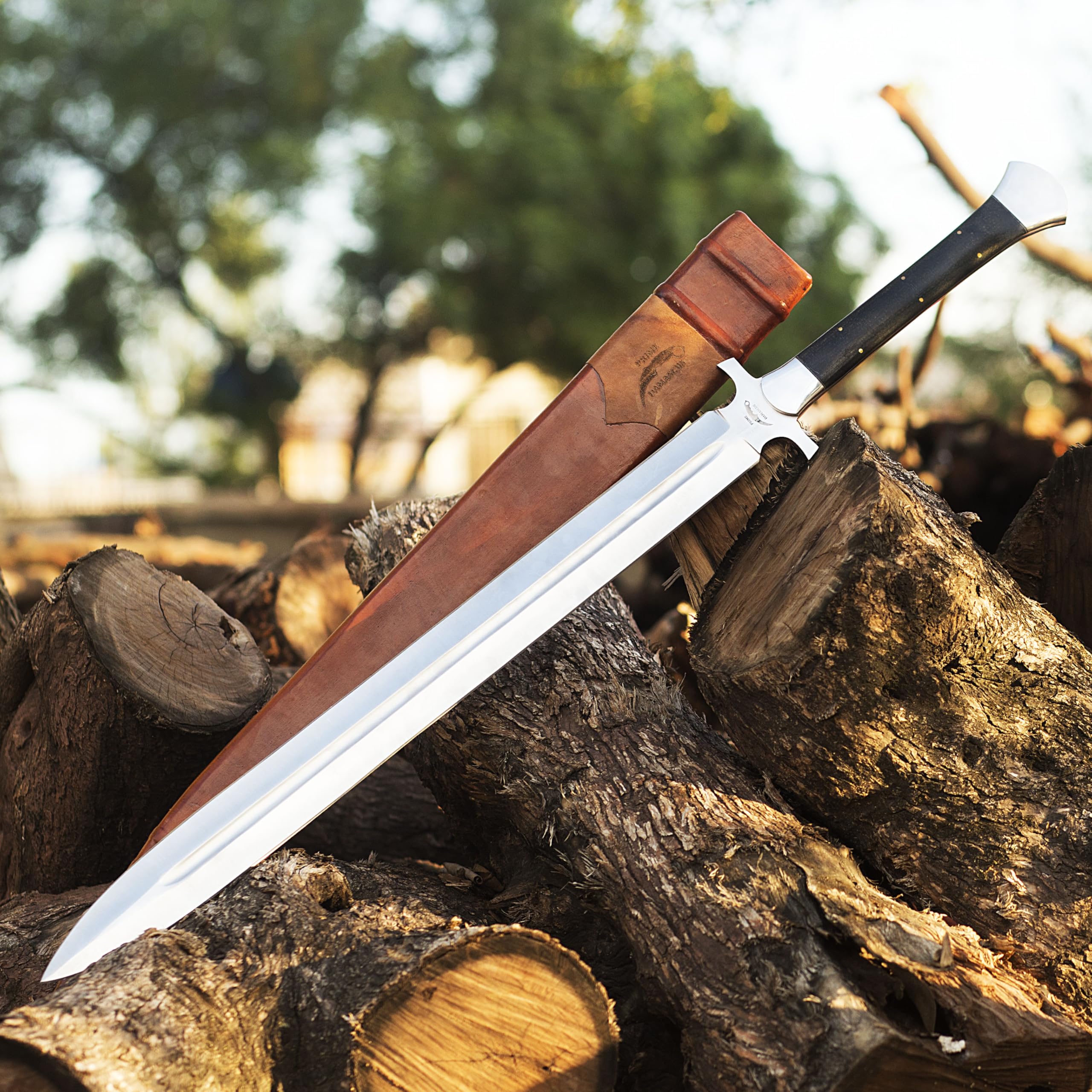 Custom Handmade Medieval Real Steel Sword with Sheath : Amazon.ca