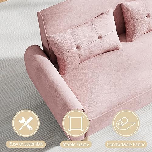 Miniatura 4 de JAMFLY Juego de sofá biplaza pequeño de 47 pulgadas para sala de estar, dormitorio, oficina, espacios pequeños, sofás de sofá moderno de tela de