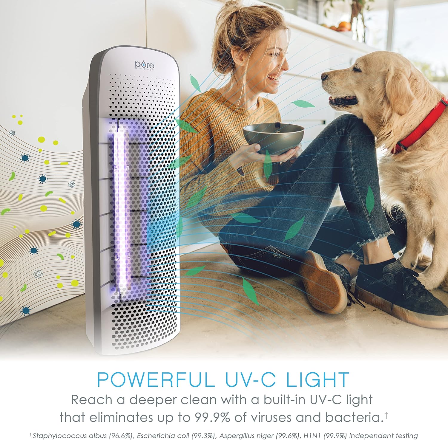 Black Friday - 70% OFF Pure Enrichment® PureZone™ Elite True HEPA Large Room Air Purifier, Energy Star Rated, UV-C Light, Air Quality Monitor, 4 Stage Filtration - Helps Destroy Bacteria, Smoke, Pollen & Dust (White)