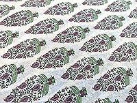 Vista 5 de AVKA Studio Tela con Estampado de Bloques a Mano por Yarda - PRECORTADA 1 Yarda 42 Pulgadas de Ancho - Material 100% Algodón - Patrón Paisley Beige