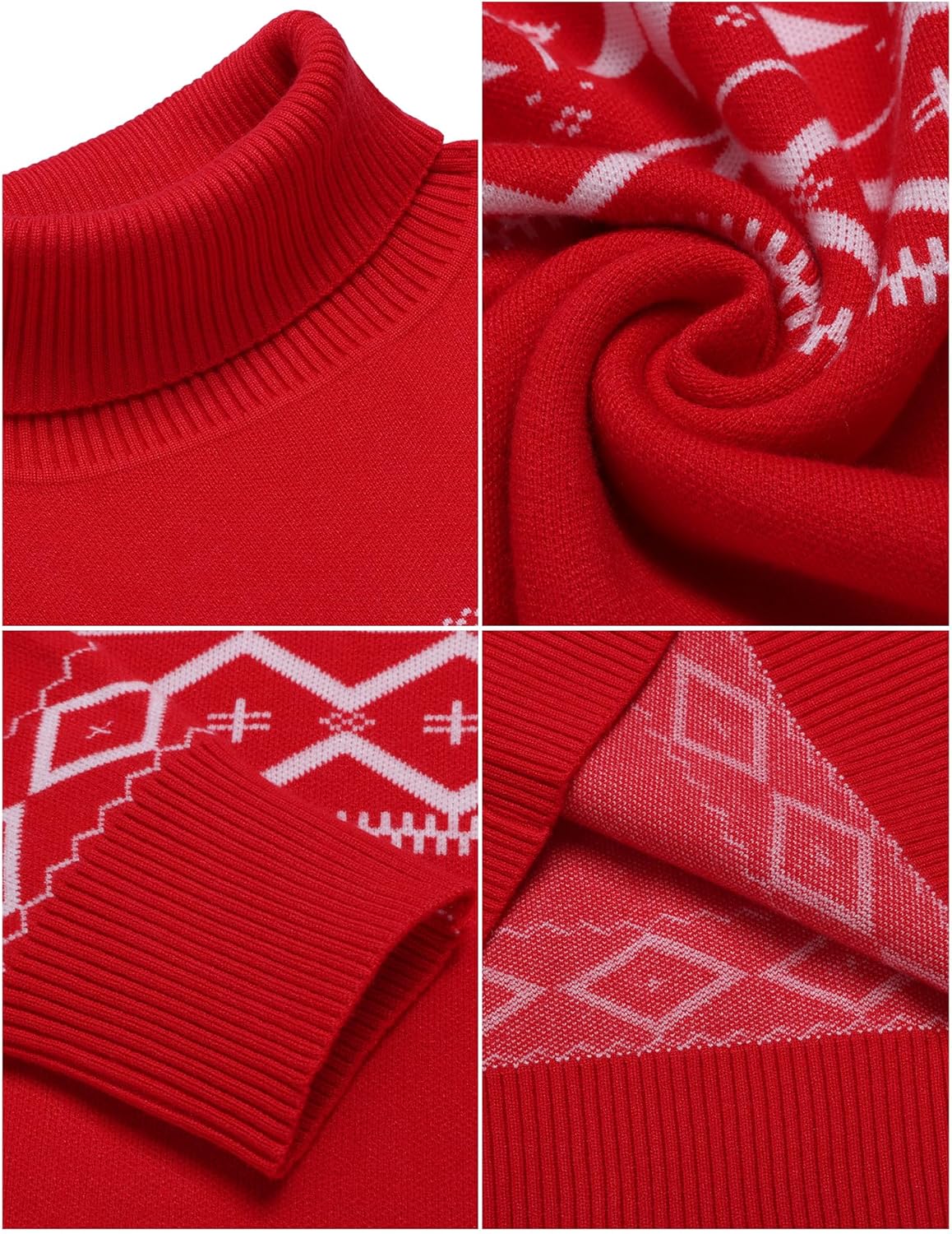 Amussiar Men's Turtleneck Sweater Slim Fit Cotton Knitted Pullover Sweater Casual Lightweight Long Sleeve Top - Image 4