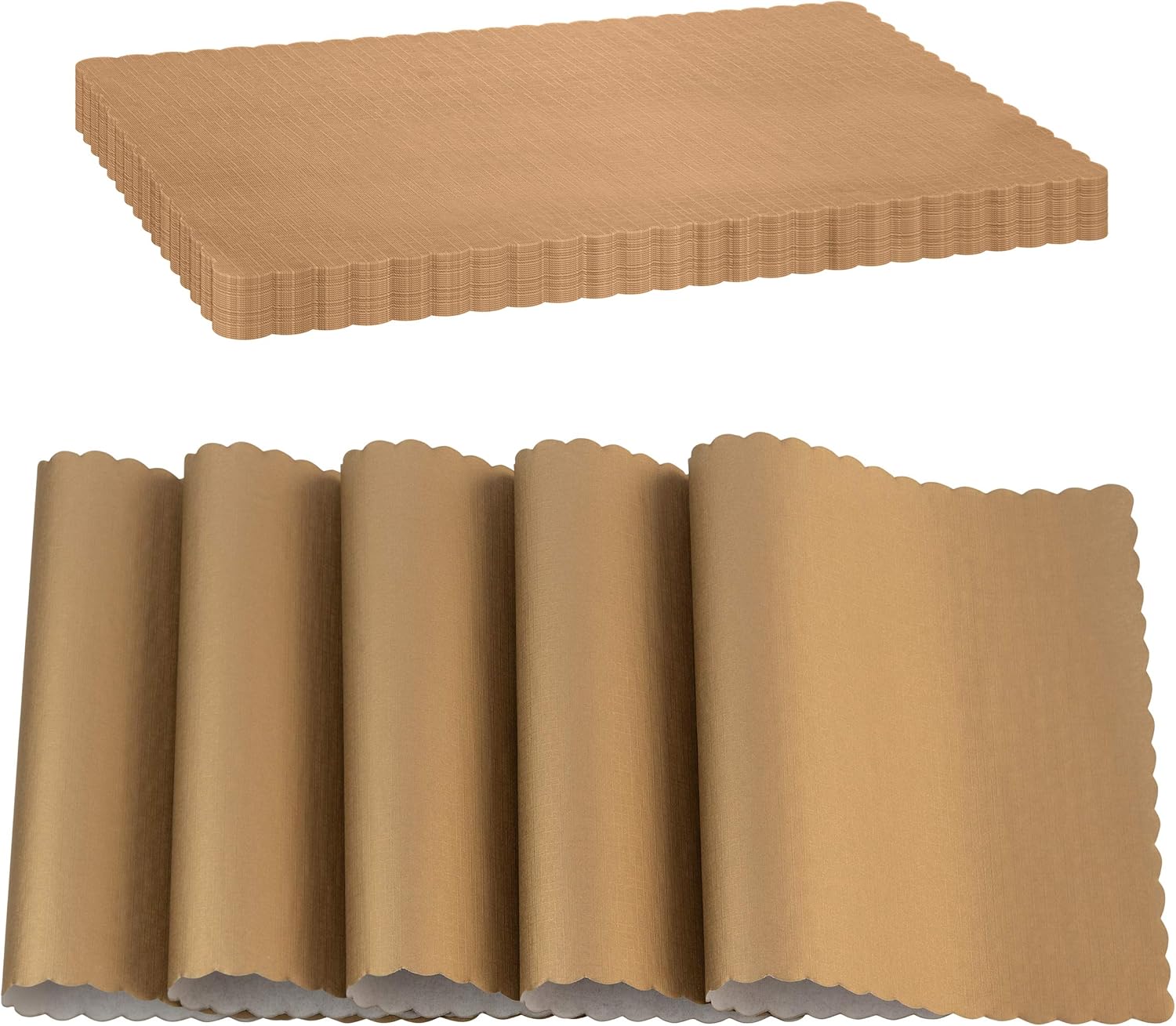 Paper Placemat Disposable, Gold Place Mats with Scalloped
