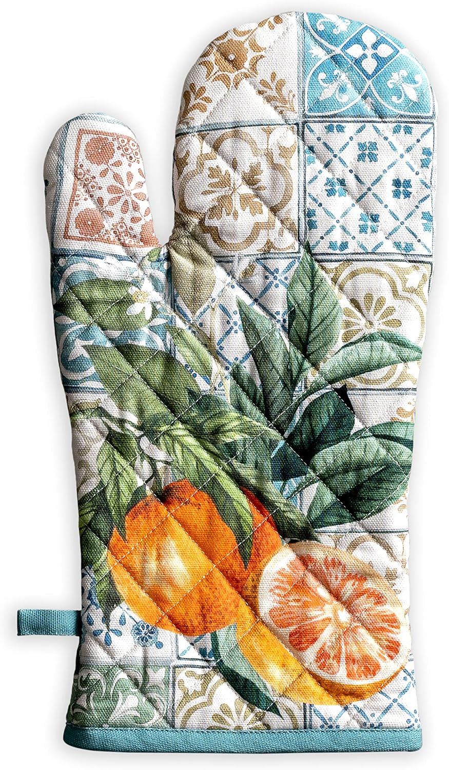 Maison d' Hermine Agrume Bundle Set 100% Cotton Set of 3 Kitchen Towels (20 Inch by 27.5 Inch) and Oven Mitt (7.5 Inch by 13 Inch)/Set of 2 Pot Holder (8 Inch by 8 Inch) image 3