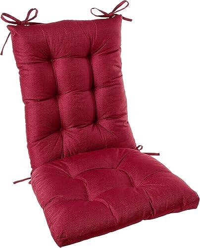 Sweet Home Collection Rocking Chair Cushion Premium Pads Non Skid Slip Backed Set of Upper and Lower with Ties