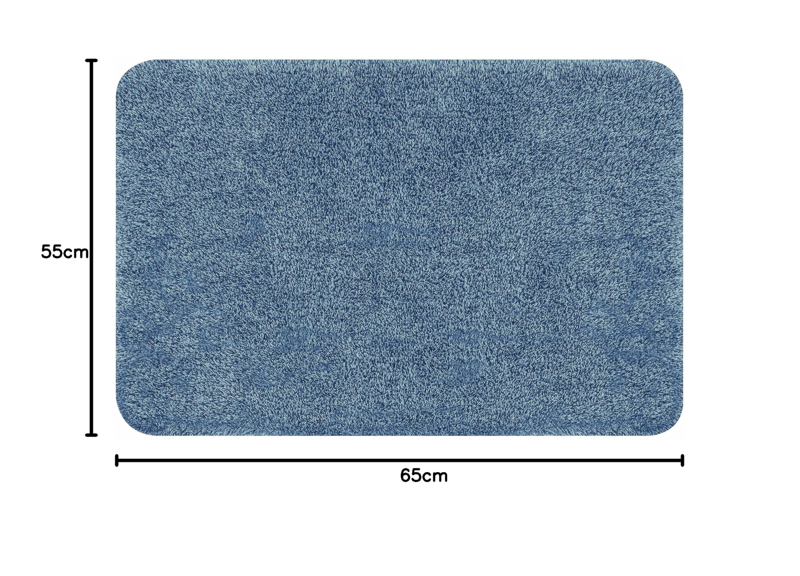 Spirella - Tappetino da bagno - Accessorio da bagno in acrilico morbido e confortevole - Ideale per il bagno - Antiscivolo e assorbente - Dimensioni 55x65cm - Blu
