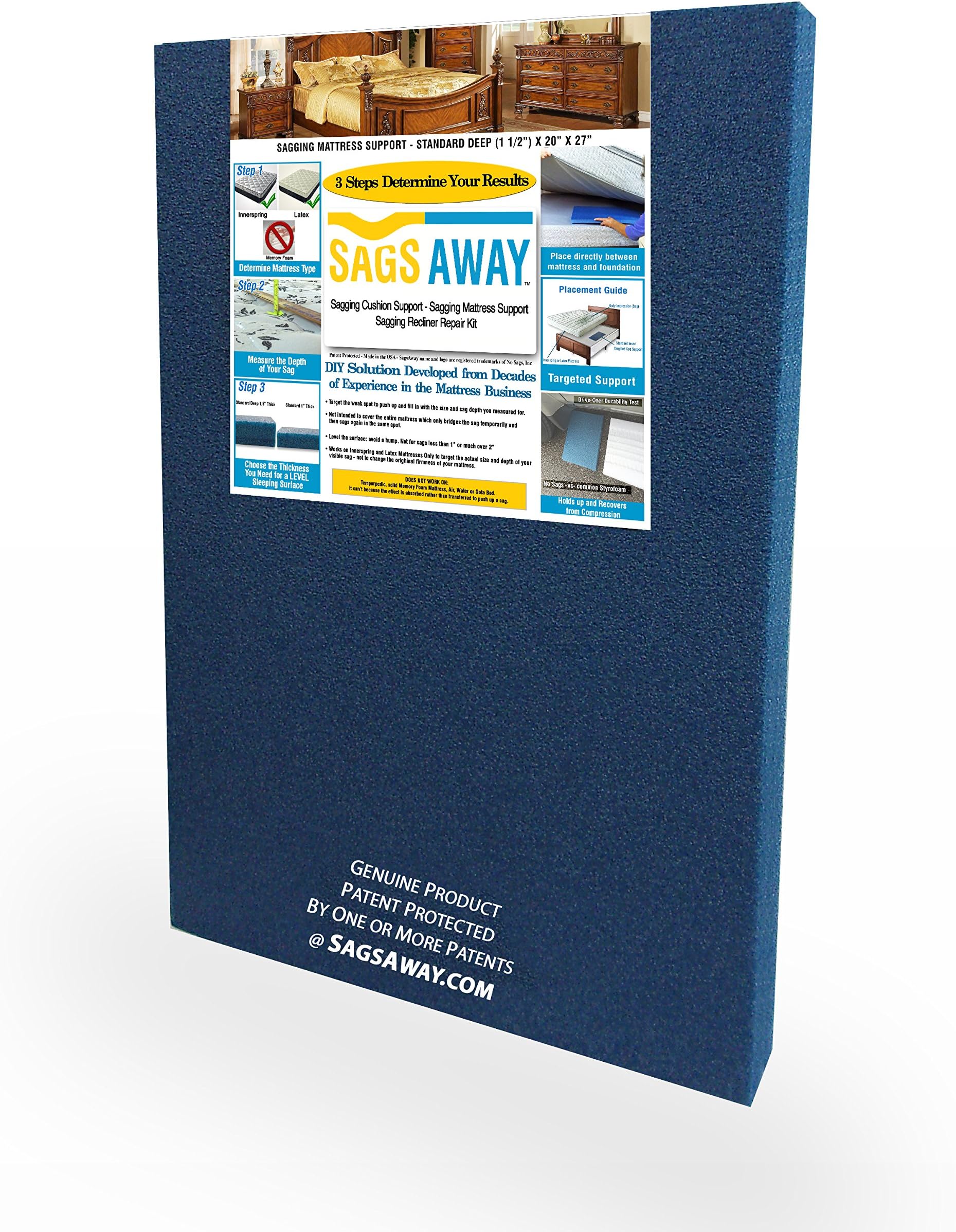 No Sags Sagging Mattress Support Bed Helper, Standard Deep