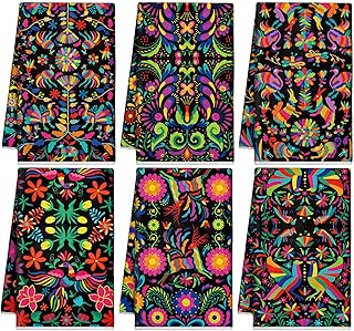 Breling Set of 6 Mexican Kitchen Towels Dia De Los Muertos Decorations M...