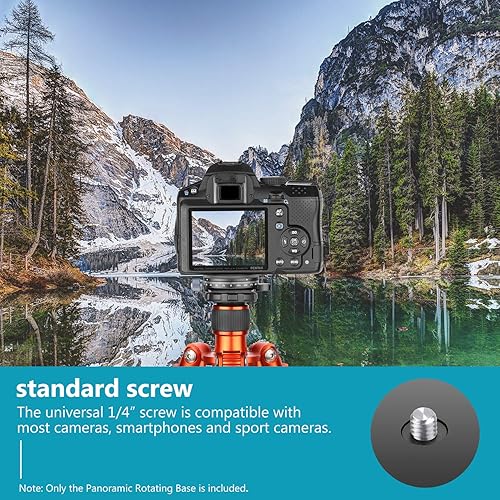 Miniatura 7 de Neewer Base de panorámica panorámica para cámara con placa de estilo, cabeza de trípode de bola panorámica de aleación de aluminio de 3/8 pulgadas
