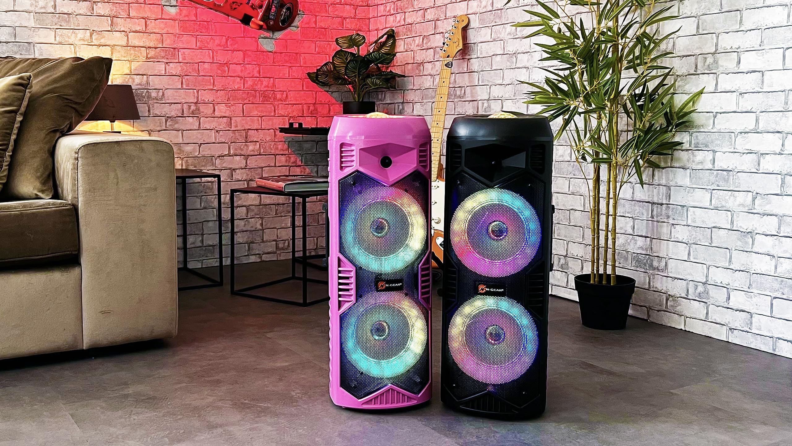 N-Gear LGP-5150 Cassa Bluetooth Portatile Party e Karaoke con Luci | 200 W, 87 dB, batteria 7,4 V / 3000 mAh, TWS stereo, LED, microfono wireless, USB, microSD e AUX per feste e karaoke