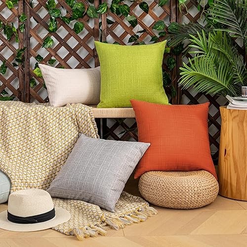 Miniatura 8 de Kevin Textile Fundas de cojín decorativas impermeables para exteriores, resistentes al agua, para tienda, patio, jardín, sofá, paquete de 2, 20 x 20