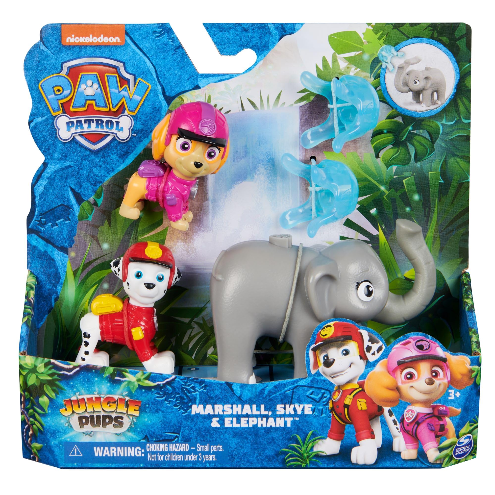 Paw Patrol Jungle Pups Marshall, Skye And Elephant Figures