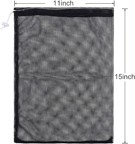 Miniatura 3 de Frienda 6 bolsas de malla de 11 x 15 pulgadas, bolsa de lavandería de malla de nailon duradera con cordón para enjuagar juguetes de playa,