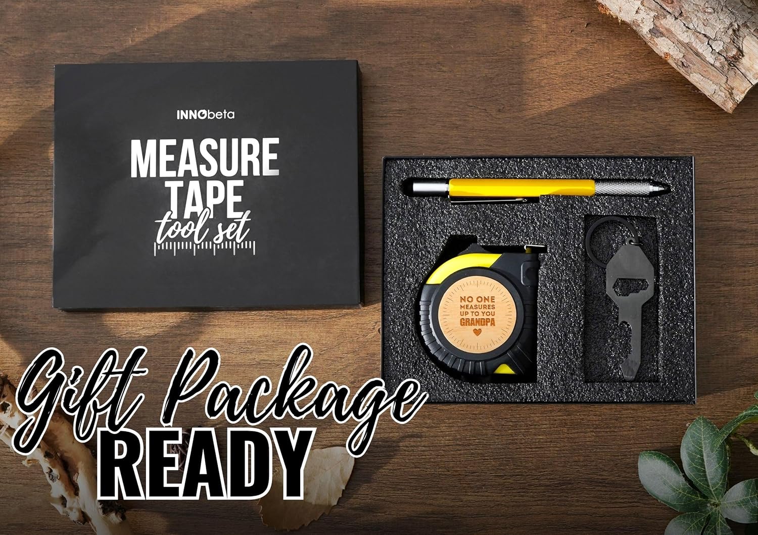 INNObeta Grandpa Gifts Tool Set, 16-Foot Easy Read Retractable Tape Measure with Fractions for Birthday, Christmas