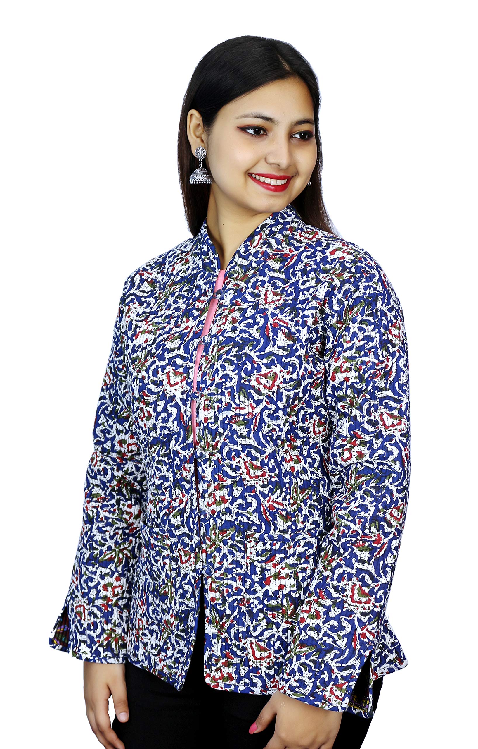 Women Jacket Pure Cotton Blazer Attractive Coat Floral Design Blazer Handmade Jacket Double Pocket Coat Winter Wear Blazer Ethnic Jacket-image-27