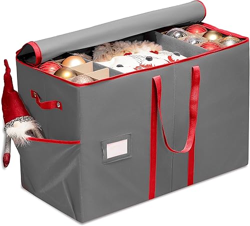 Vista 91 de ZOBER - Caja grande para guardar adornos navideños, con capacidad para 54 adornos y separadores, recipientes de tela no tejida y duraderos