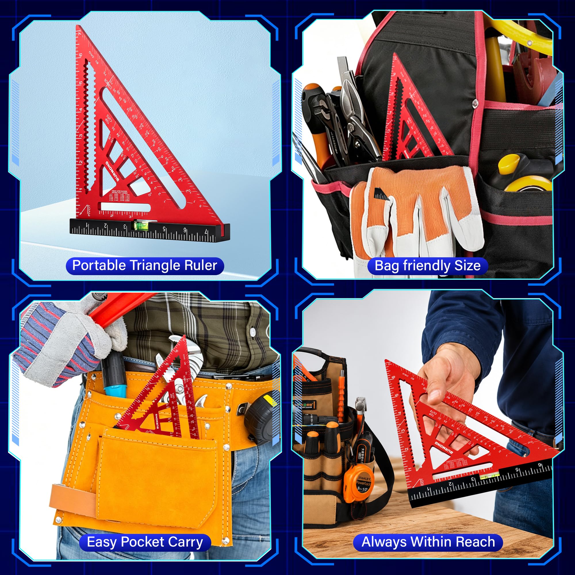 BURMONG Rafter Square - Level & 5-in-1 -6 BURMONG Rafter Square - Level & 5-in-1 -6