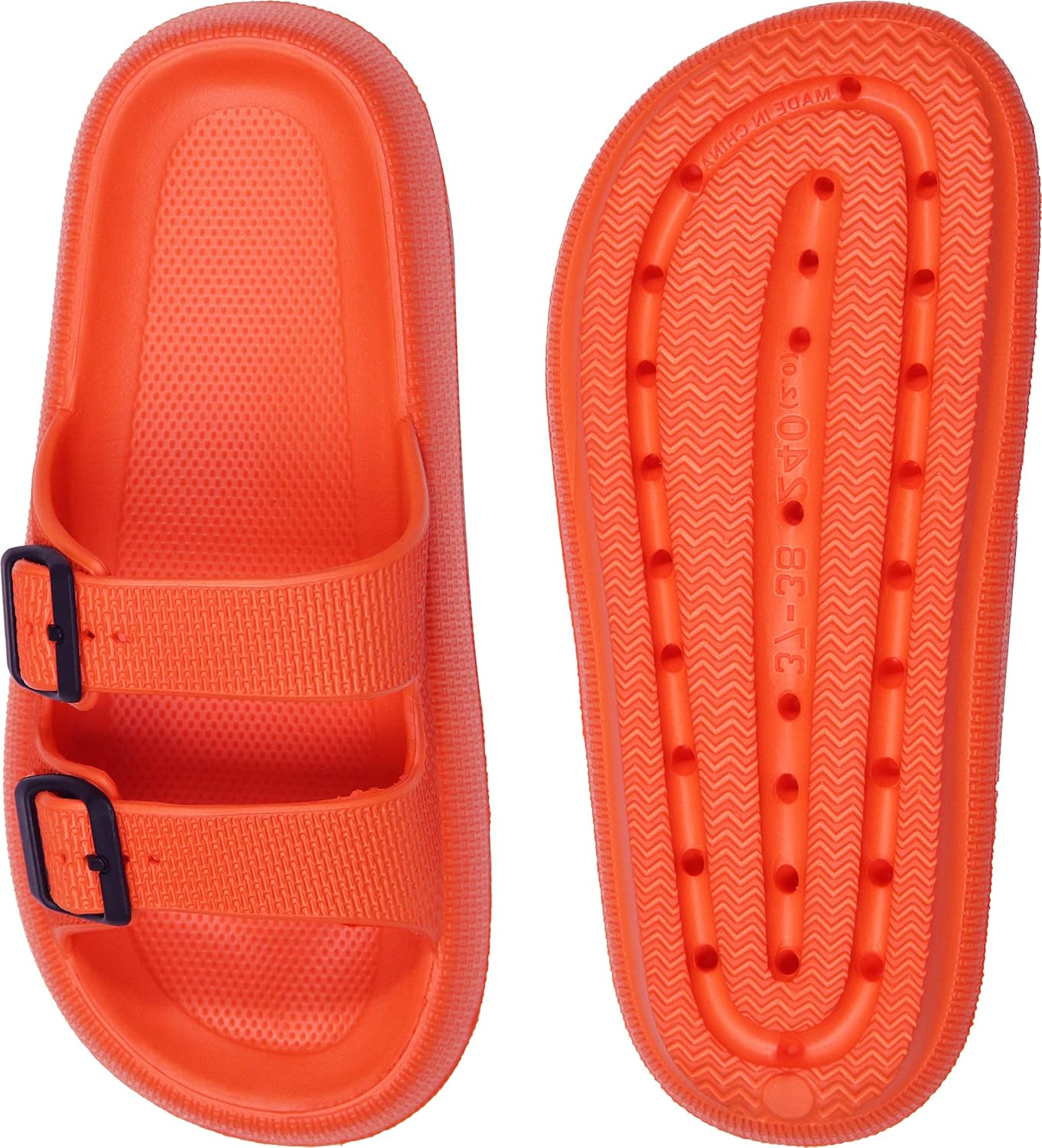 Weweya Sandals for Women and Men - Pillow Slippers - Double Buckle Adjustable Slides - EVA Flat Sandals - Image 7