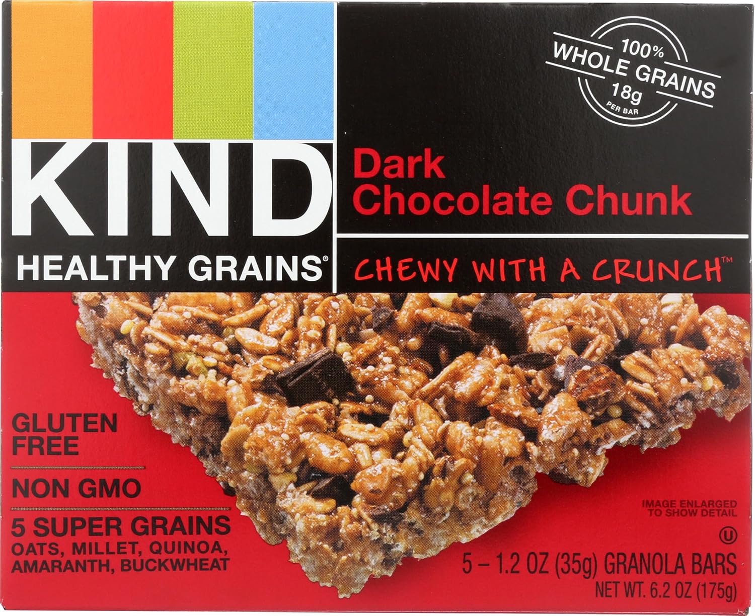 Kind, Dark Chocolate Chunk Granloa Bar, 1.2 Ounce, 5 Count