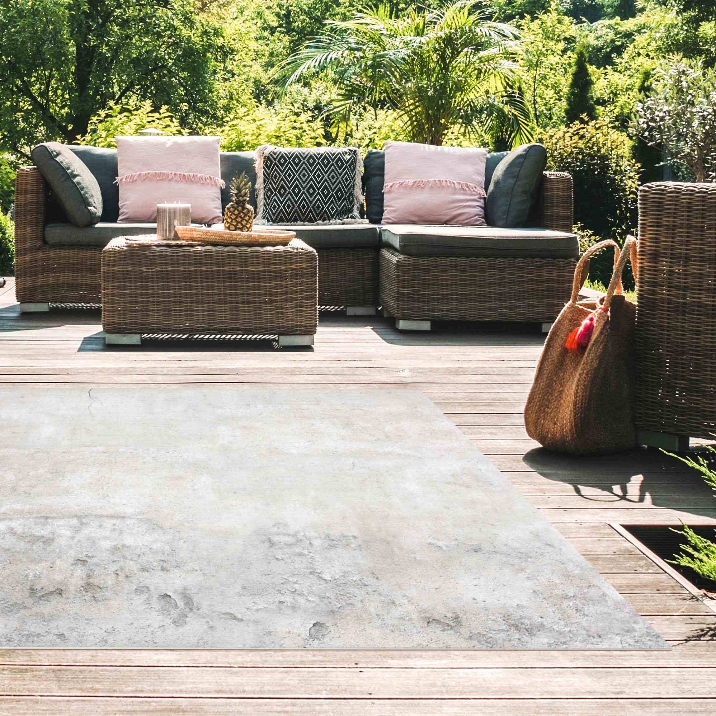 Tapis en Vinyle essuyable à l'eau à Motifs Collage sans Bulles Protection de Sol avec Motif Tapis antidérapant Gris Effet 3D Style Shabby Chic Cuisine Couloir 5984 (40x40cm)
