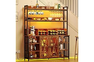 IRONCK Coffee Bar Cabinet with Power Outlet