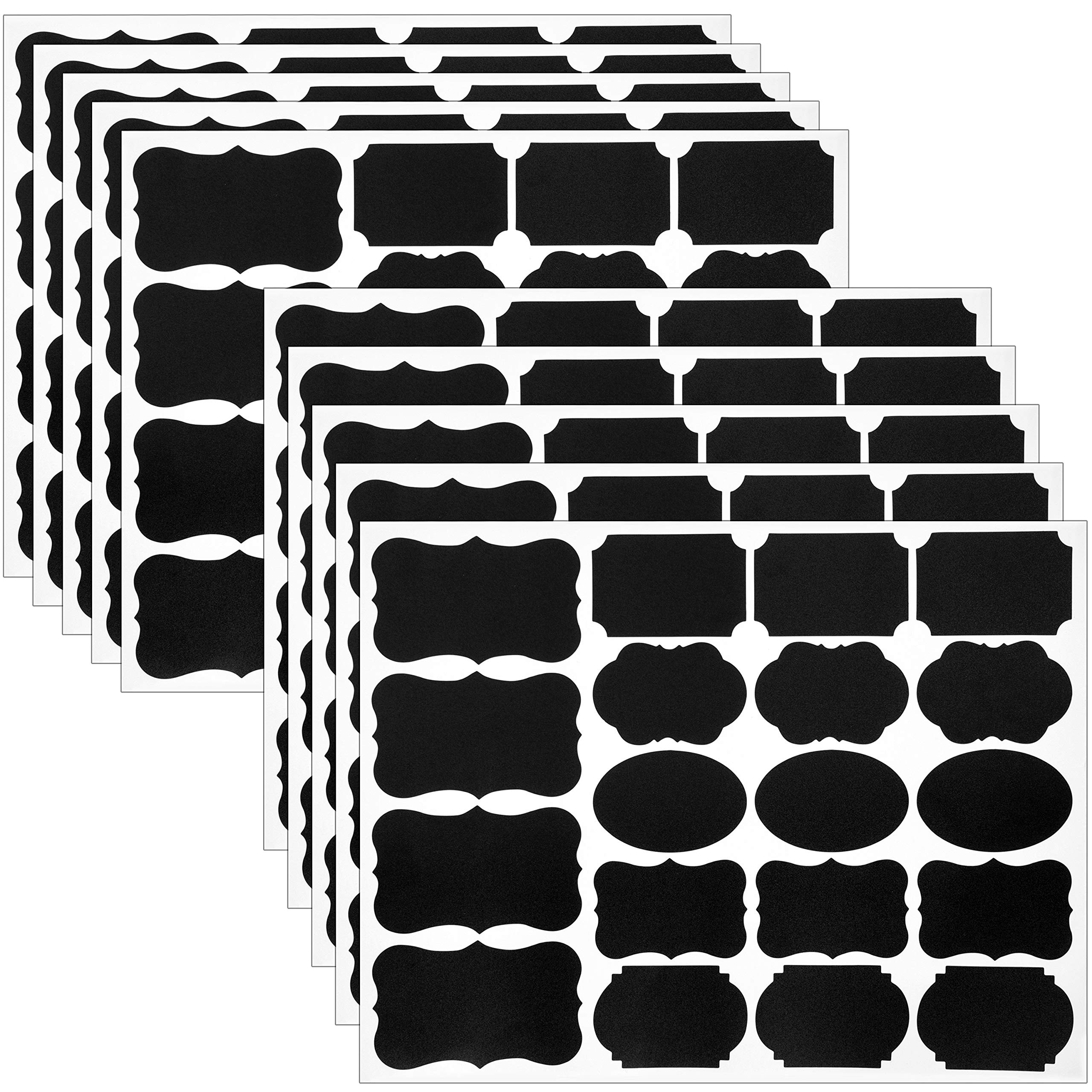 Wisdompro Chalkboard Labels, 190 Pcs Waterproof, Reusable & Removable Blackboard Stickers for Storage Bins, Food Container, Mason Jars, Bottles - 2 Sizes