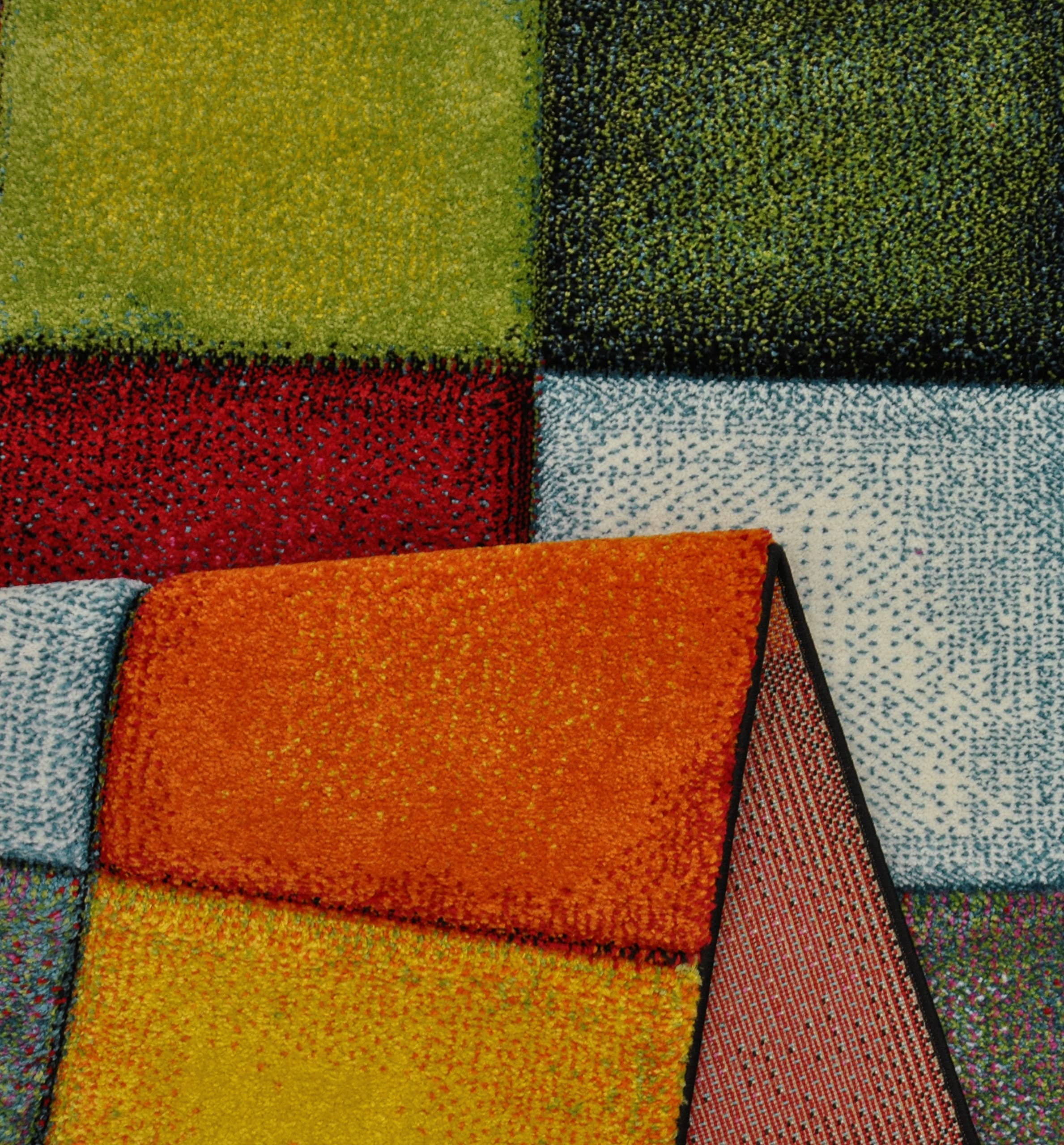 Mia's Teppiche "Smaragd" - Tappeto di design contemporaneo - Quadri multicolore, 120x170 cm
