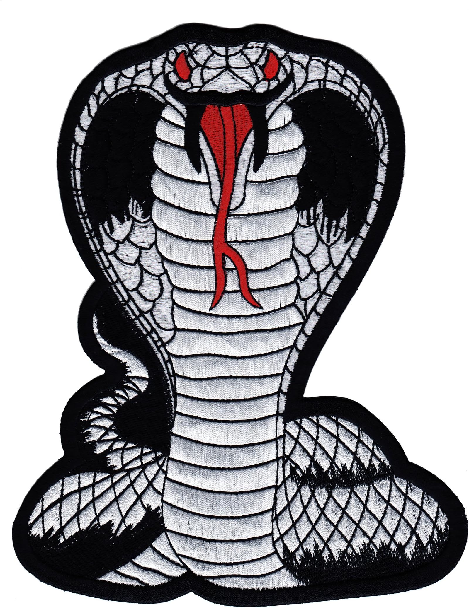Backpatch Black Cobra Snake Large XXL Jacket Biker Back Patch Sew-on Iron-on Patches Embroidered Applique