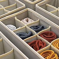 Vista 18 de DIOMMELL 6 Pack Foldable Cloth Storage Box Closet Dresser Drawer Organizer Fabric Baskets Bins Containers Divider for Clothes Underwear Socks Grey