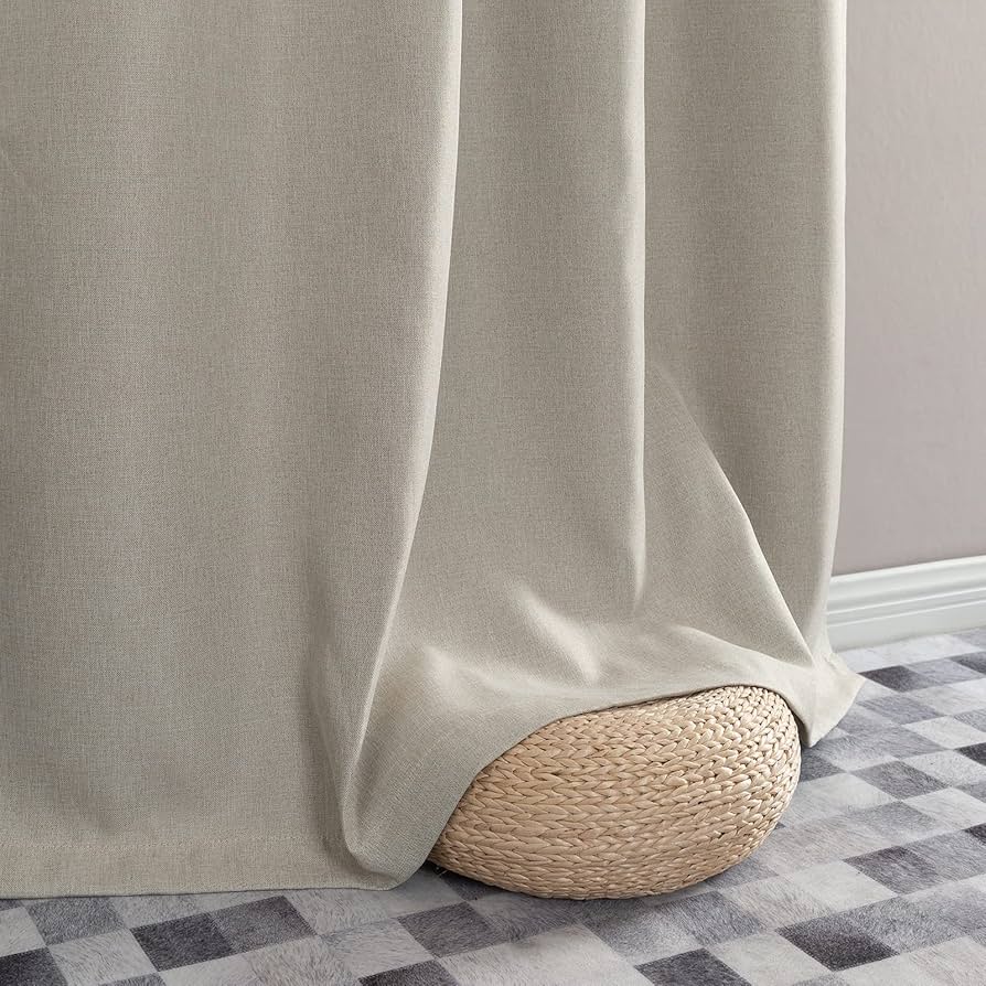 Amazon.com: jinchan Linen Textured Curtains 84 Inch Length 2