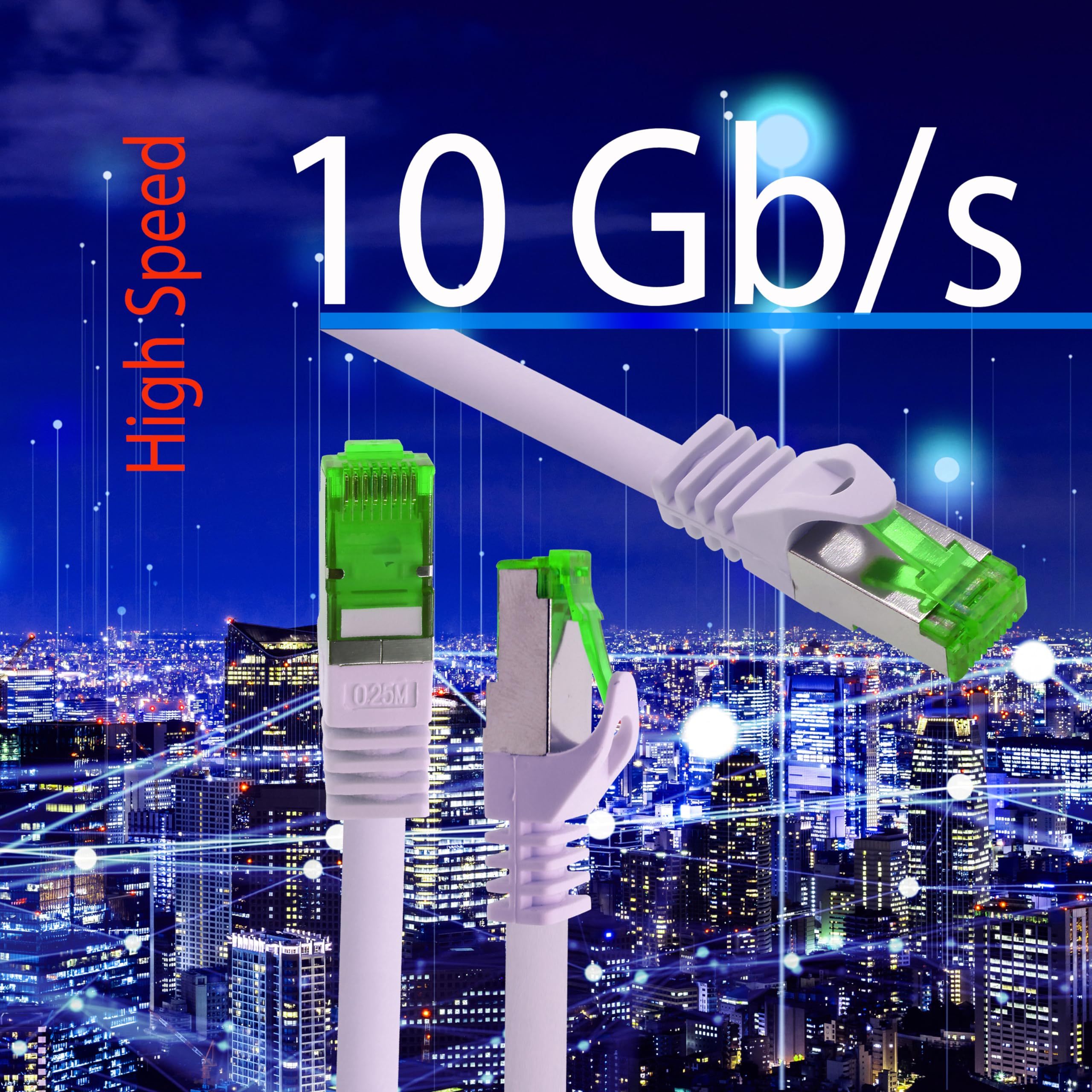 Le câble réseau 1aTTack.de Cat7 assure une connexion rapide et stable pour vos appareils.