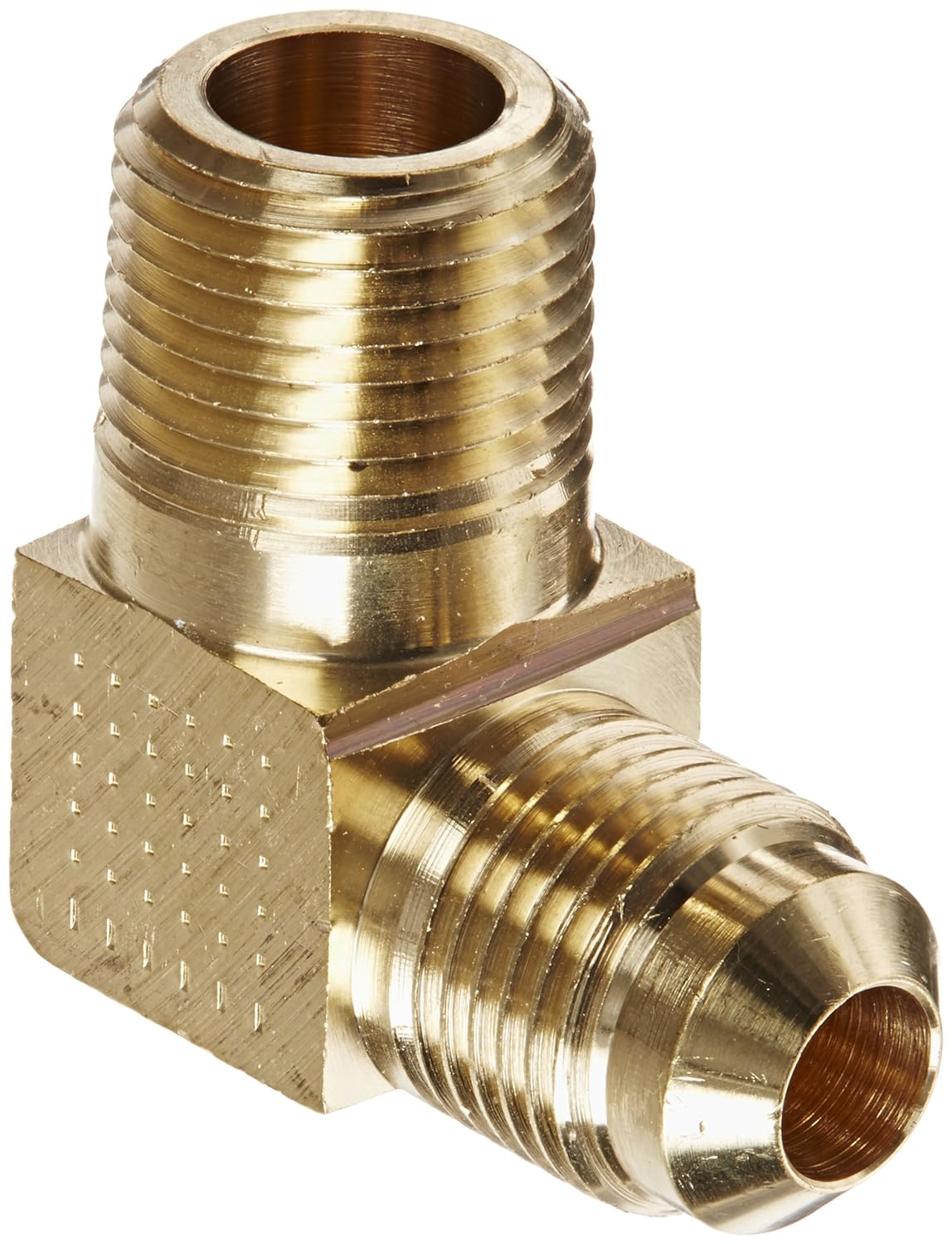 Eaton Weatherhead 49X6X6 Brass CA360 SAE 45 Degree Flare, 90 Degree Elbow, 3/8 NPT Male x 3/8 SAE Male