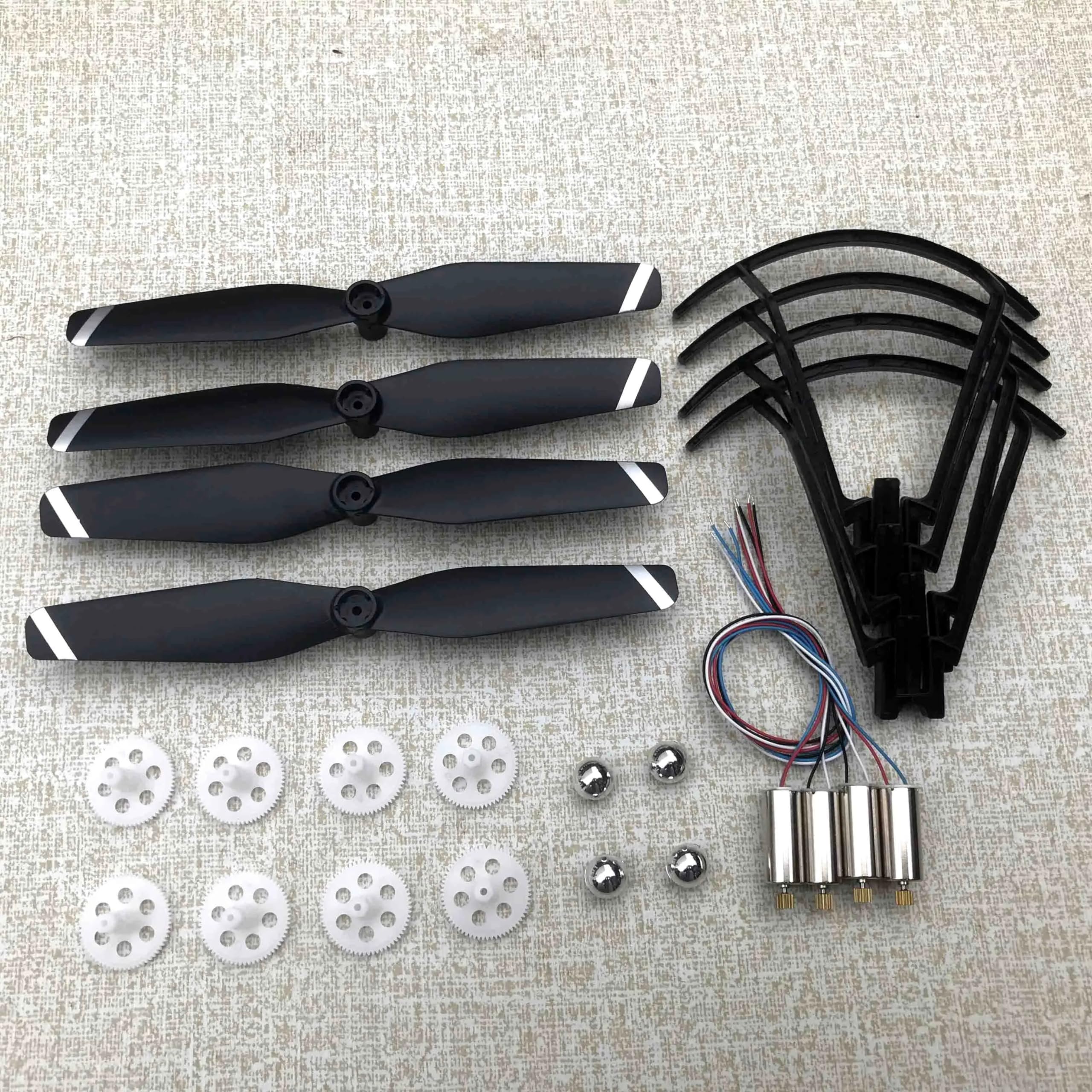 Składane silniki skrzydłowe przekładnie silnik Rc osłony łopatek śmigła itp. zestaw, dla SG900S SG900-S SG900 X192 X196 F196 Łopaty śmigła drona RC(Schwarz)