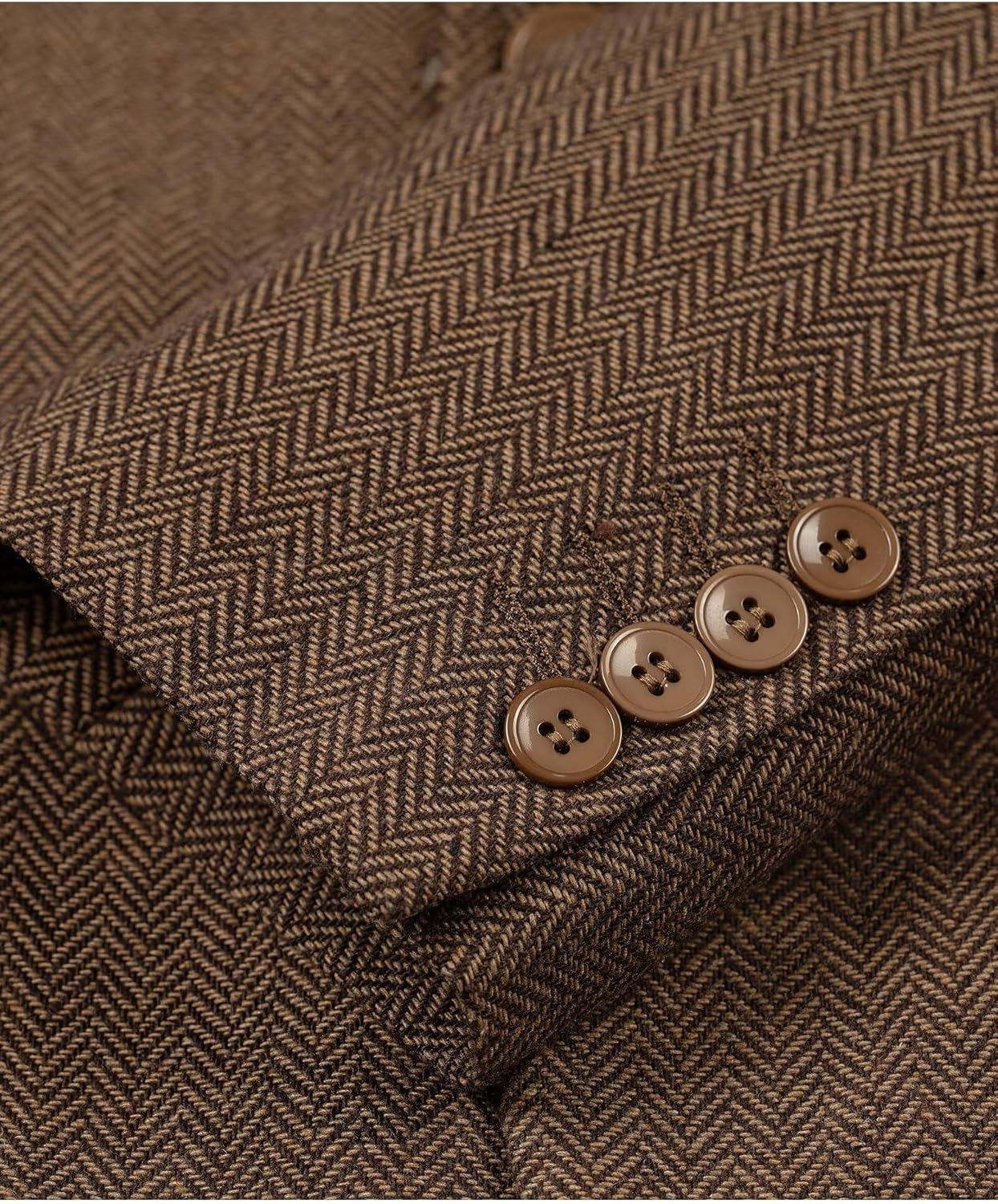 Retro Tweed Boys Suit 3 Piece Slim Fit Herringbone Suits Set Double Breasted Tux Outfit Blazer Jackets Vest Pants for Boy Kid