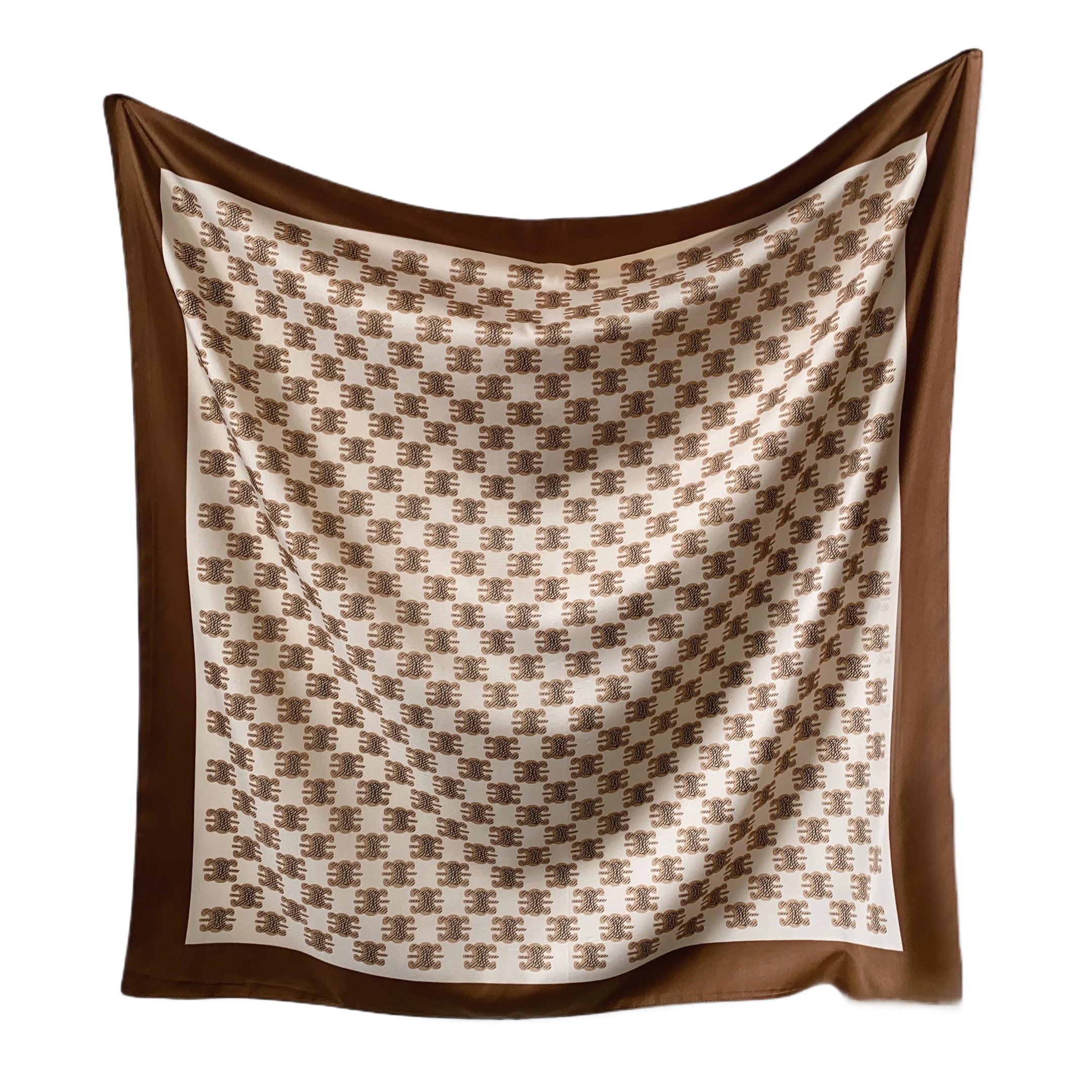 CrossKulturePrinted Poly Silken feel Scarf Stole for Women | Stylish, Soft, & Lightweight | Satin Feel Neck Scarf, Hair Scarf, Head Scarf for Women | Square Silk Stole for Handbag