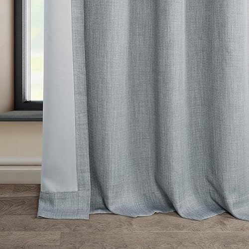 Miniatura 8 de HPD Half Price Drapes BOCH-LN1859-108-GR - Cortina de lino sintético con ojales para oscurecer ambientes (1 panel), 50 x 108pulgadas, color gris