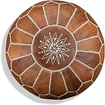 Poufs & Pillows Premium Genuine Leather Pouffe Handmade Delivered Filled Ottoman Bean Bag Footstool