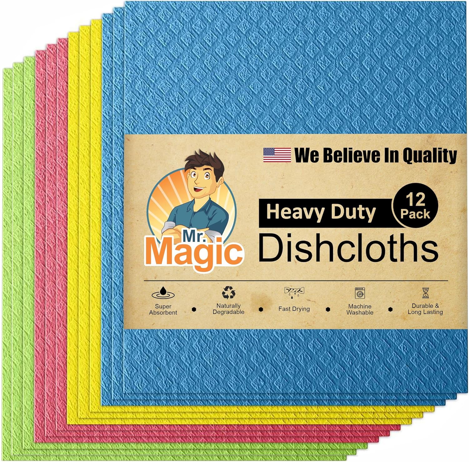 MR.Magic Dish Cloths, Absorbent Kitchen Hand Towel